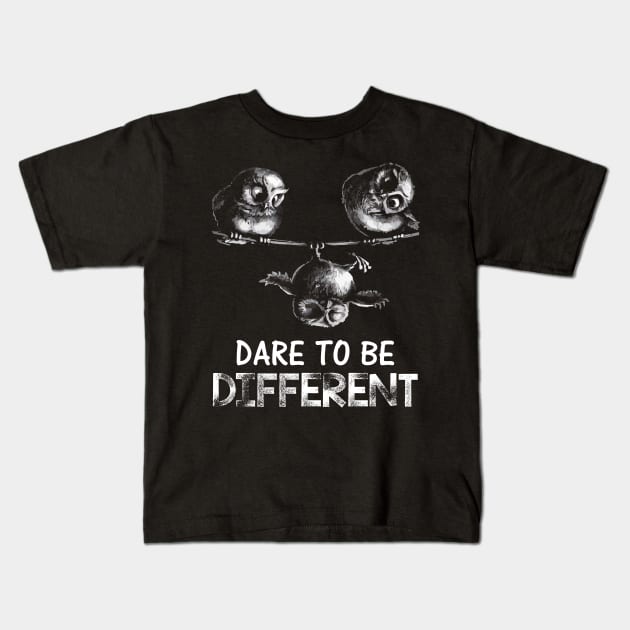Owl dare to be different Kids T-Shirt by martinyualiso